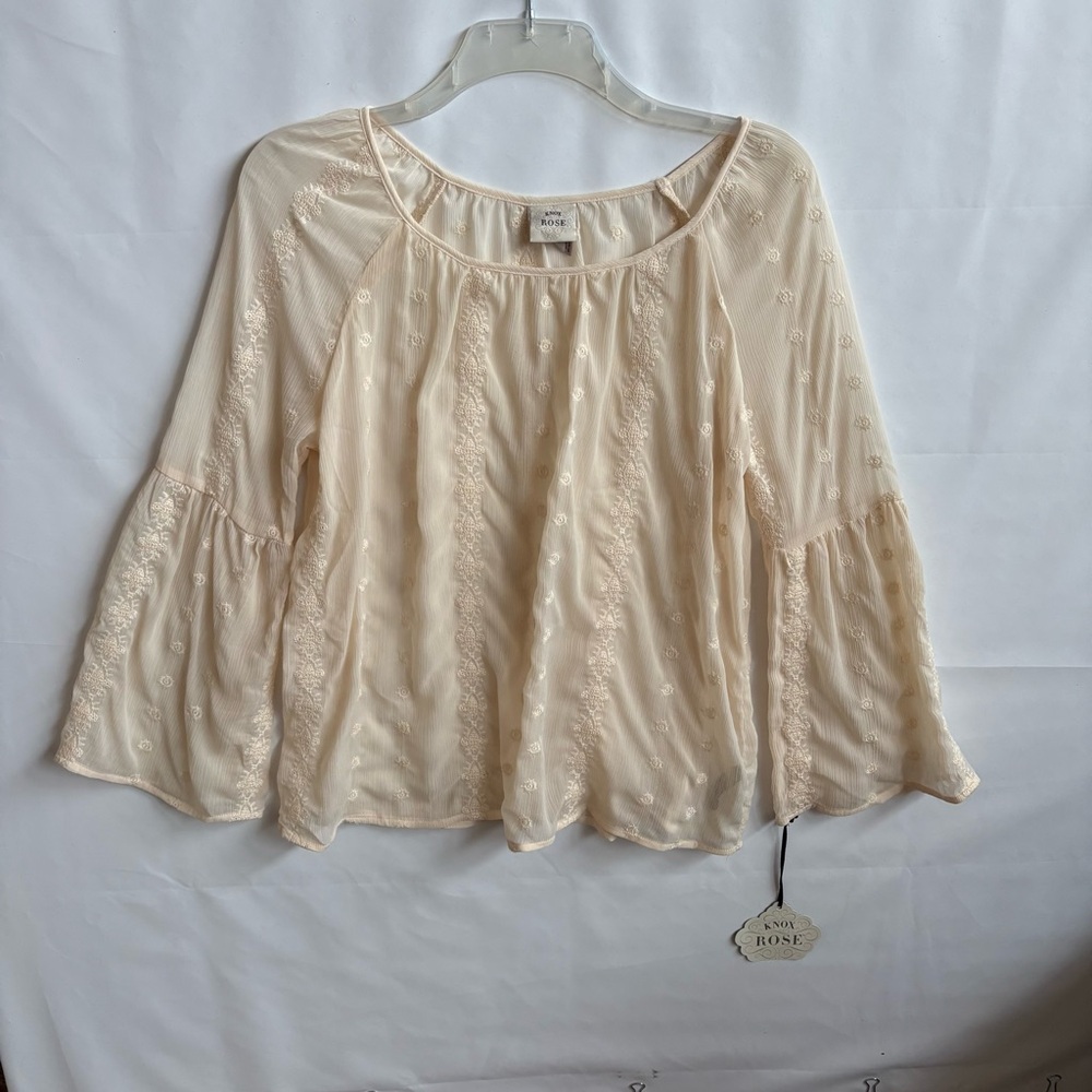 Knox Rose NWT women’s embroidered BoHo blouse size medium. INV25/370